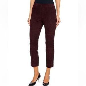Vince Stretch Suede Split Hem Crop Pant